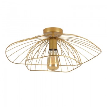 Φωτιστικό οροφής Madar Megapap E27 μεταλλικό μονόφωτο χρώμα χρυσό Ø52x20εκ.