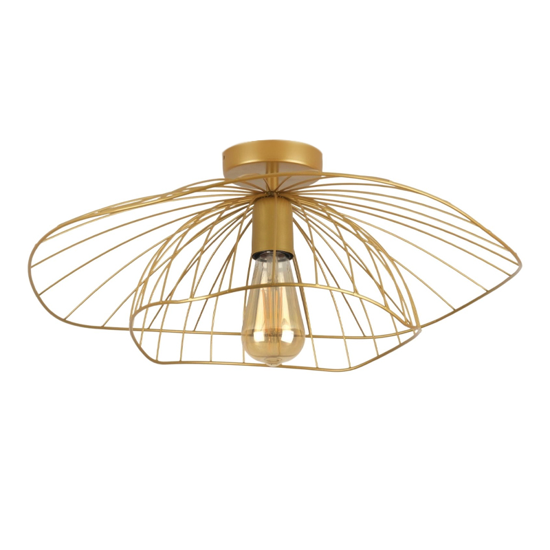 Φωτιστικό οροφής Madar Megapap E27 μεταλλικό μονόφωτο χρώμα χρυσό Ø52x20εκ.