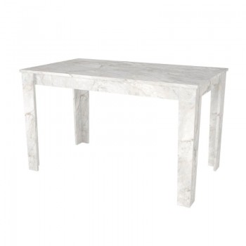 Σετ τραπεζαρία 5τμχ Darlen - Laura Megapap χρώμα λευκό εφέ μαρμάρου - γκρι 125x72x74εκ.