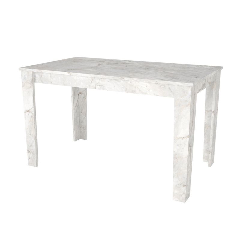 Σετ τραπεζαρία 5τμχ Darlen - Laura Megapap χρώμα λευκό εφέ μαρμάρου - ανθρακί 125x72x74εκ.