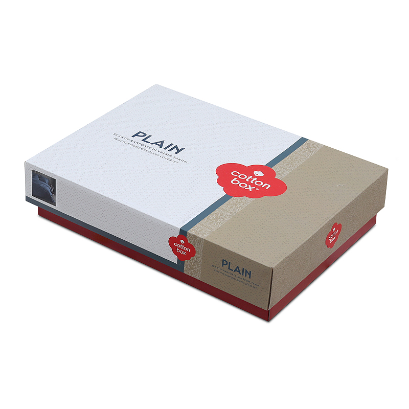 Σετ παπλωματοθήκη Plain Cotton Box 4 τμχ Διπλή (200x220) χρώμα ανθρακί