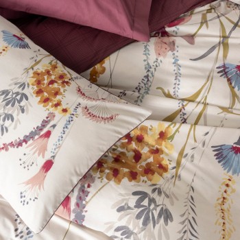 Σετ παπλωματοθήκη Flos Cotton Box 4 τμχ Διπλή (200x220) χρώμα μπορντώ