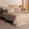 Σετ παπλωματοθήκη Plaid Cotton Box 4 τμχ Διπλή (200x220) χρώμα mink