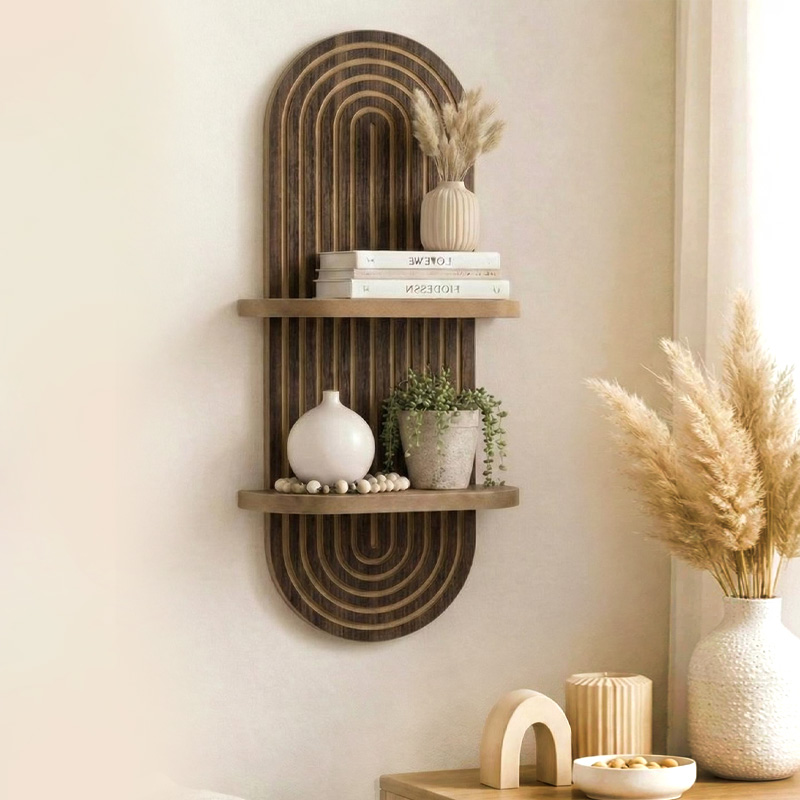 Ραφιέρα τοίχου Artwill Megapap Mdf χρώμα wenge 26x13x70εκ.