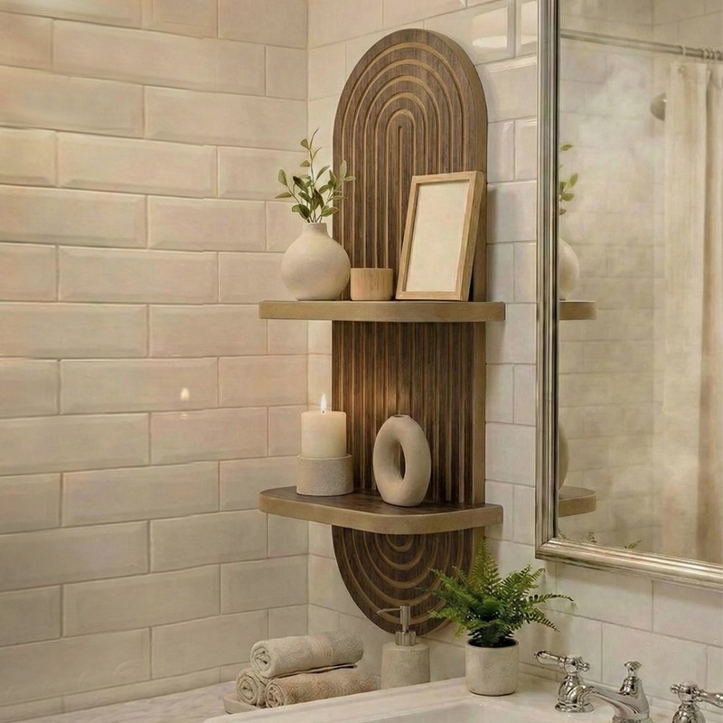 Ραφιέρα τοίχου Artwill Megapap Mdf χρώμα wenge 26x13x70εκ.