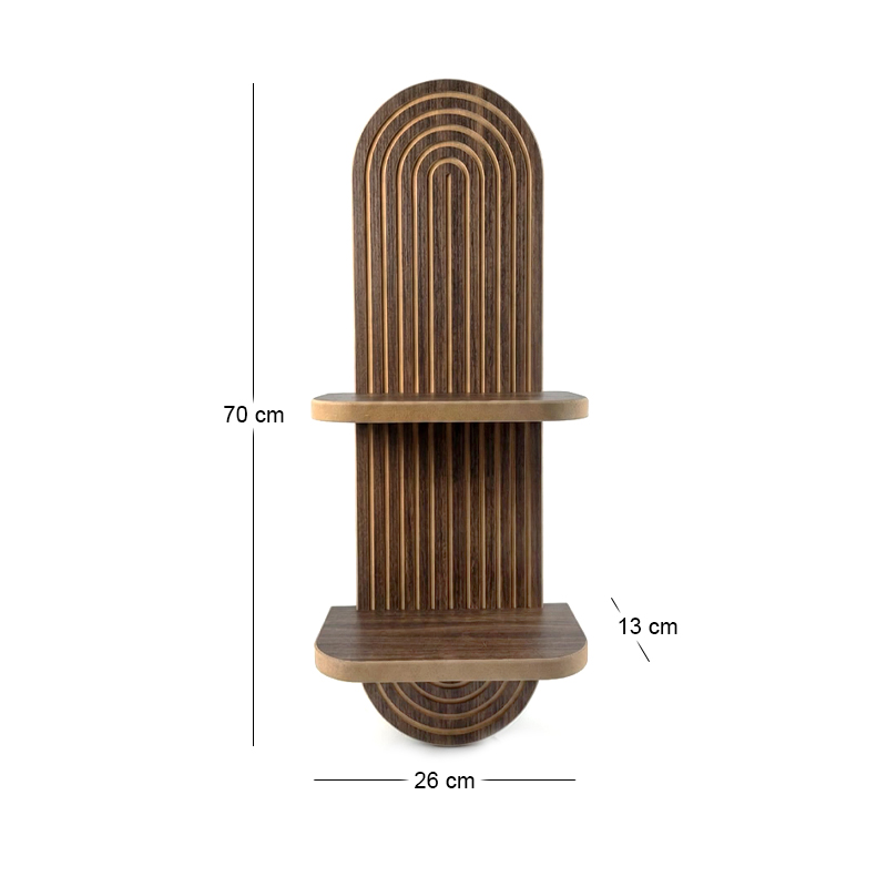 Ραφιέρα τοίχου Artwill Megapap Mdf χρώμα wenge 26x13x70εκ.