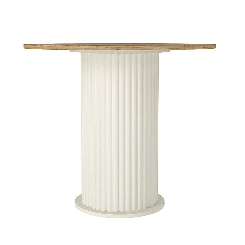 Σετ τραπεζαρία 5τμχ Bohema - Viva Megapap χρώμα ivory/sepet oak - φυστικί Ø90x77,7εκ.