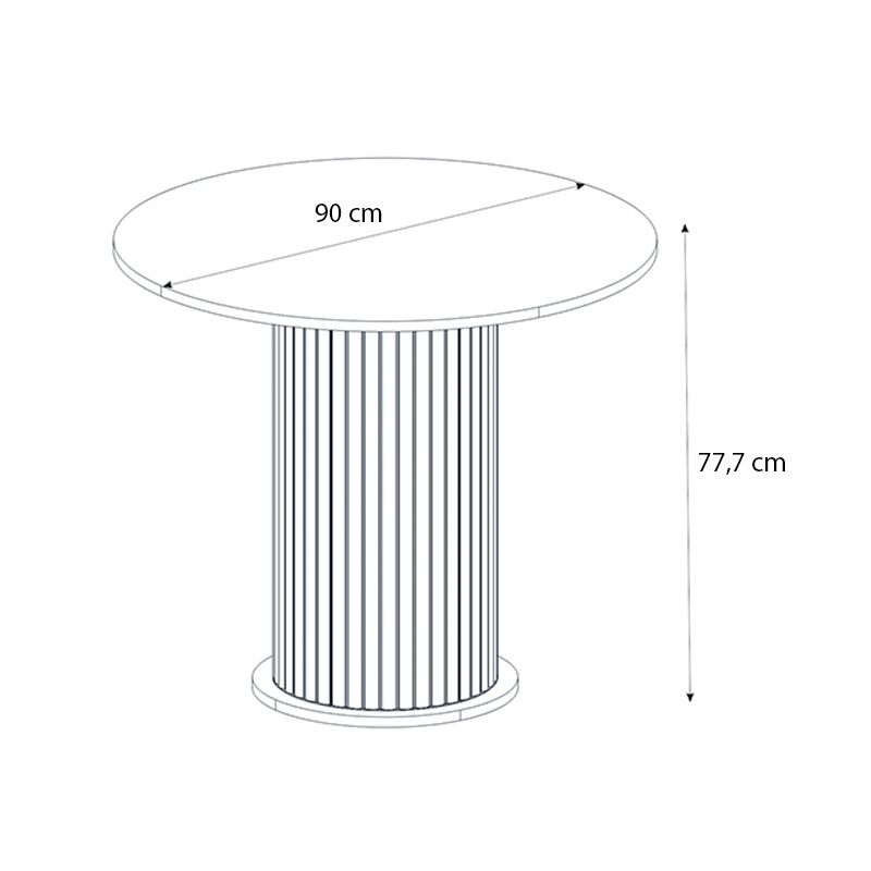 Σετ τραπεζαρία 5τμχ Bohema - Viva Megapap χρώμα ivory/sepet oak - φυστικί Ø90x77,7εκ.