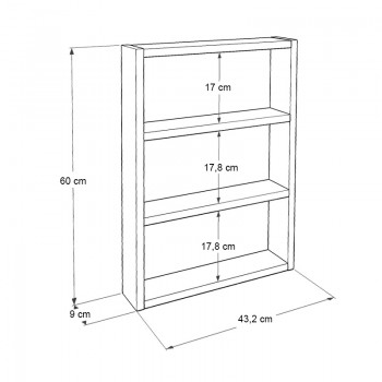 Ραφιέρα τοίχου Prena Megapap χρώμα λευκό 43,2x9x60εκ.