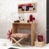 Κονσόλα με καθρέπτη Cosenza Megapap χρώμα oak 80x30x82εκ.