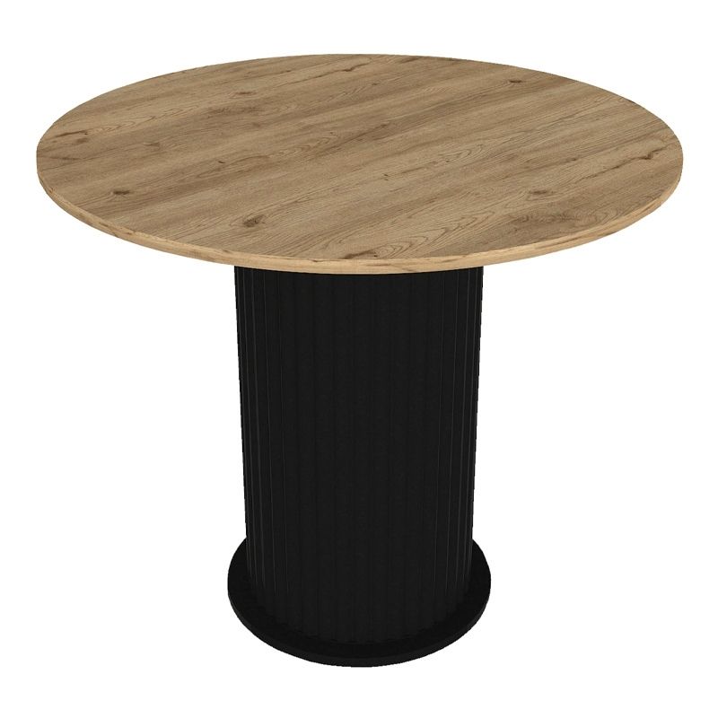 Σετ τραπεζαρία 5τμχ Bohema - Viva Megapap χρώμα μαύρο/sepet oak - cappuccino Ø90x77,7εκ.