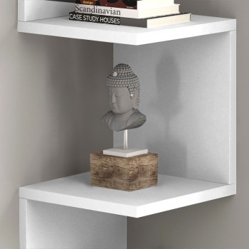 Ραφιέρα τοίχου γωνιακή Zikzak Megapap χρώμα λευκό 25x25x105,4εκ.