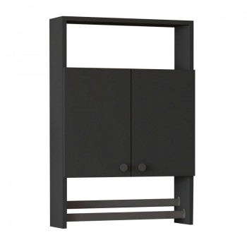 Ντουλάπι μπάνιου επιτοίχιο Ela Megapap χρώμα ανθρακί 60x15x87εκ.