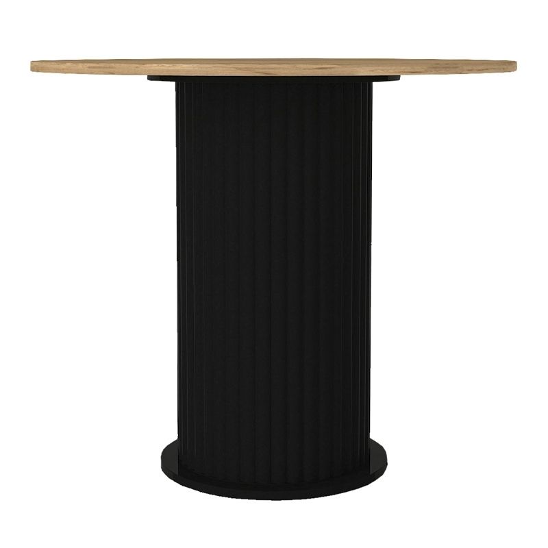 Σετ τραπεζαρία 5τμχ Bohema - Iris Megapap χρώμα μαύρο/sepet oak - γκρι Ø90x77,7εκ.