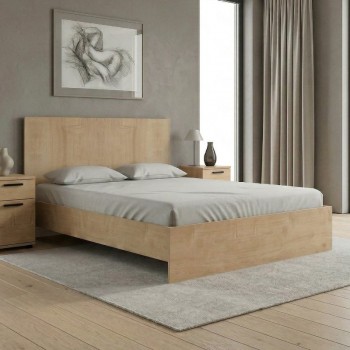 Κρεβάτι Troy Megapap χρώμα φυσικό οξιάς 150x200εκ.