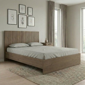 Κρεβάτι Troy Megapap χρώμα καρυδί 140x190εκ.