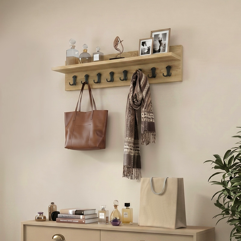 Κρεμάστρα τοίχου Vettini Megapap χρώμα sapphire oak 100x12x20εκ.