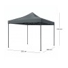 Κιόσκι - Gazebo Bari Megapap πτυσσόμενο μεταλλικός σκελετός - αδιάβροχο ύφασμα χρώμα γκρι 3x3x3,10m.