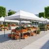 Κιόσκι - Gazebo Bari Megapap πτυσσόμενο μεταλλικός σκελετός - αδιάβροχο ύφασμα χρώμα λευκό 3x6x3,27m.