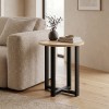 Τραπεζάκι βοηθητικό Mesa Megapap χρώμα sapphire oak Ø45x50εκ.