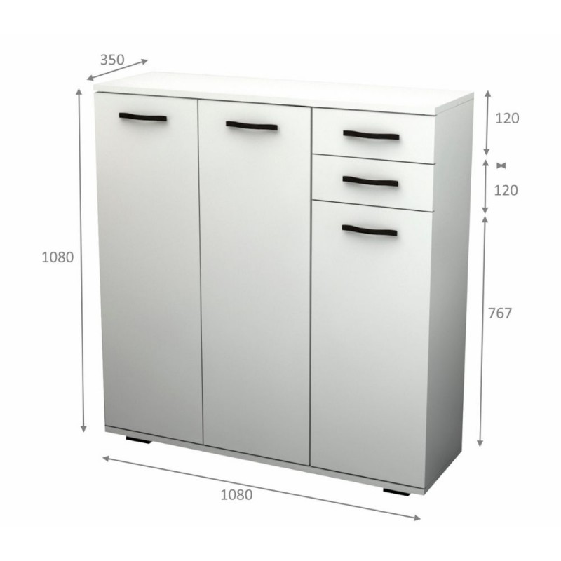 Παπουτσοθήκη - Ντουλάπι Infinity Megapap χρώμα λευκό 108x35x108εκ.