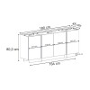 Μπουφές Dorma Megapap χρώμα travertine 180x45x80,2εκ.