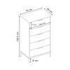Συρταριέρα Mars Megapap χρώμα καρυδί Ud 70x45x126,5εκ.