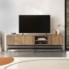 Έπιπλο τηλεόρασης Amira Megapap χρώμα καρυδί Ud - black wood 180x35x55εκ.