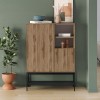 Μπουφές Amira Megapap χρώμα καρυδί Ud - black wood 90x40x125εκ.