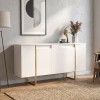 Μπουφές Orontes Megapap χρώμα λευκό - χρυσό 160x35,2x80εκ.