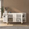 Μπουφές Orontes Megapap χρώμα λευκό - χρυσό 160x35,2x80εκ.