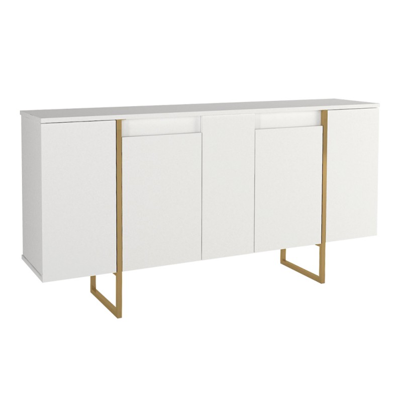Μπουφές Orontes Megapap χρώμα λευκό - χρυσό 160x35,2x80εκ.