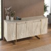 Μπουφές Orontes Megapap χρώμα travertine - χρυσό 160x35,2x80εκ.