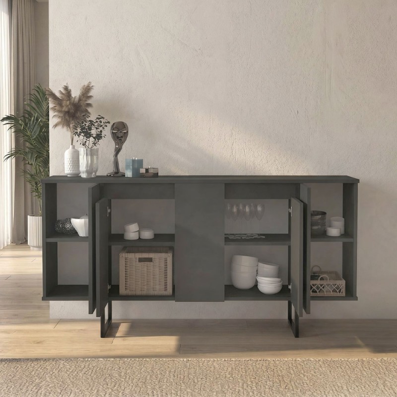 Μπουφές Orontes Megapap χρώμα ανθρακί 160x35,2x80εκ.