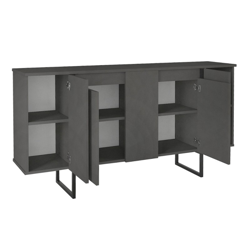 Μπουφές Orontes Megapap χρώμα ανθρακί 160x35,2x80εκ.