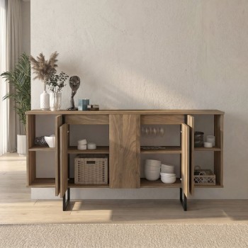 Μπουφές Orontes Megapap χρώμα καρυδί 160x35,2x80εκ.