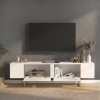 Έπιπλο τηλεόρασης Orontes Megapap χρώμα λευκό - χρυσό 180x29,6x50εκ.