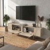 Έπιπλο τηλεόρασης Orontes Megapap χρώμα travertine - χρυσό 180x29,6x50εκ.