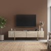 Έπιπλο τηλεόρασης Orontes Megapap χρώμα travertine - χρυσό 180x29,6x50εκ.
