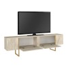 Έπιπλο τηλεόρασης Orontes Megapap χρώμα travertine - χρυσό 180x29,6x50εκ.