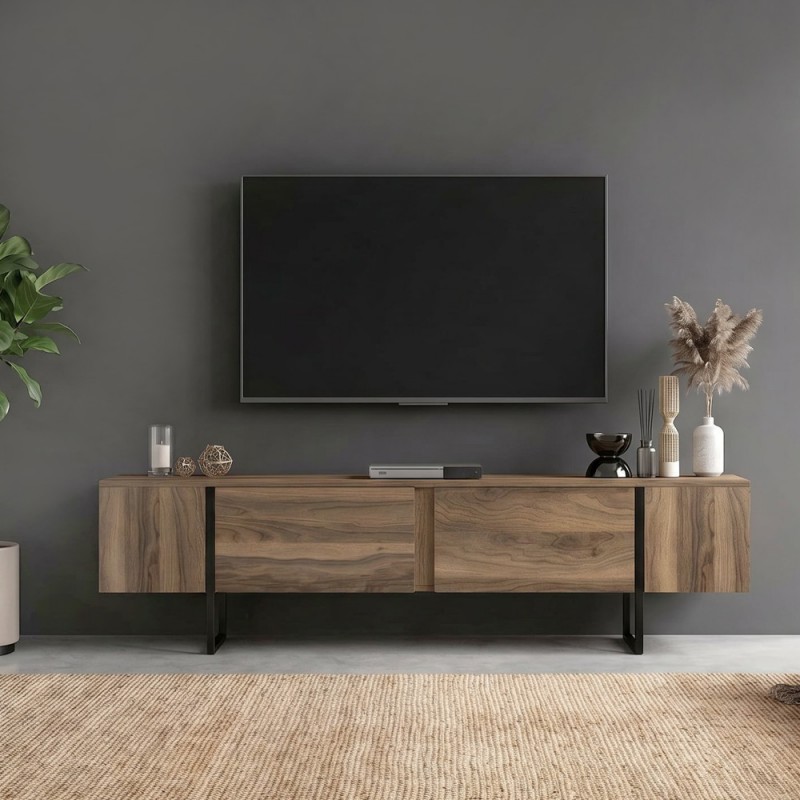 Έπιπλο τηλεόρασης Orontes Megapap χρώμα καρυδί 180x29,6x50εκ.