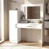 Τουαλέτα με καθρέπτη Kaunos Megapap χρώμα λευκό 123,8x40x148,2εκ.