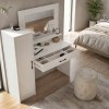 Τουαλέτα με καθρέπτη Kaunos Megapap χρώμα λευκό 123,8x40x148,2εκ.