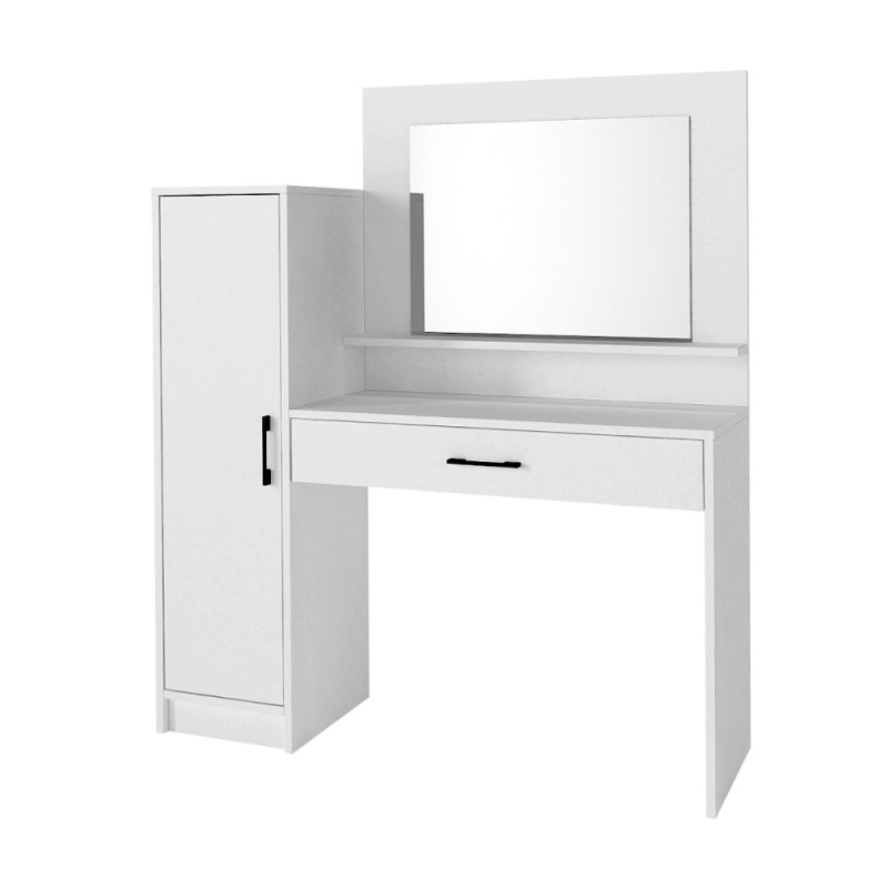 Τουαλέτα με καθρέπτη Kaunos Megapap χρώμα λευκό 123,8x40x148,2εκ.