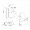 Τουαλέτα με καθρέπτη Kaunos Megapap χρώμα λευκό 123,8x40x148,2εκ.