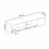 Έπιπλο τηλεόρασης Capri Megapap χρώμα sapphire oak 180x45x55εκ.