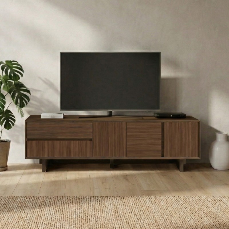 Έπιπλο τηλεόρασης Capri Megapap χρώμα καρυδί milano 180x45x55εκ.