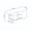 Μπουφές Capri Megapap χρώμα καρυδί milano 146x45x76,5εκ.