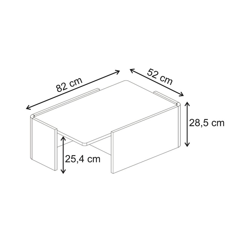 Τραπεζάκι σαλονιού Bora Megapap χρώμα sepet oak 82x52x28,5εκ.