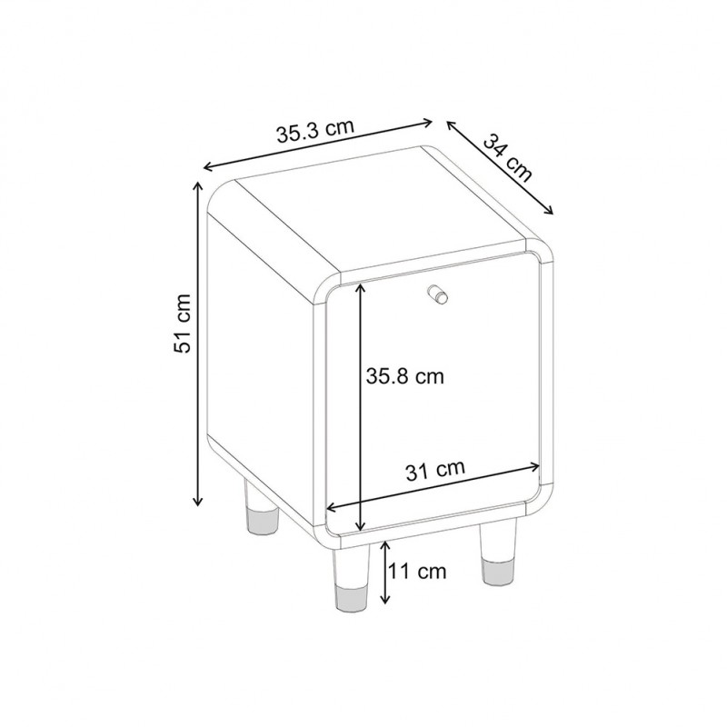 Κομοδίνο Doro Megapap χρώμα sepet oak 35,3x34x51εκ.